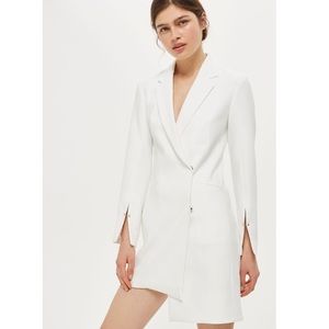 TOPSHOP | blazer dress ivory white asymmetrical